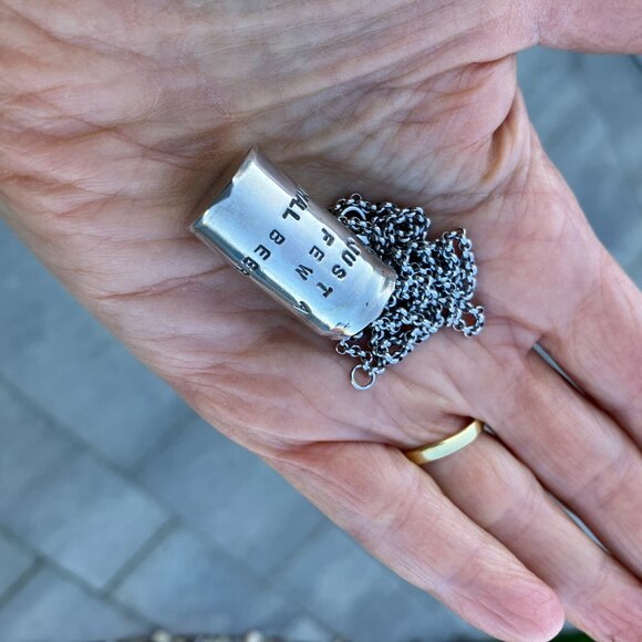 Sage Silver Sterling silver 1 inch beer can charm and chain necklace - Picture 7 of 9